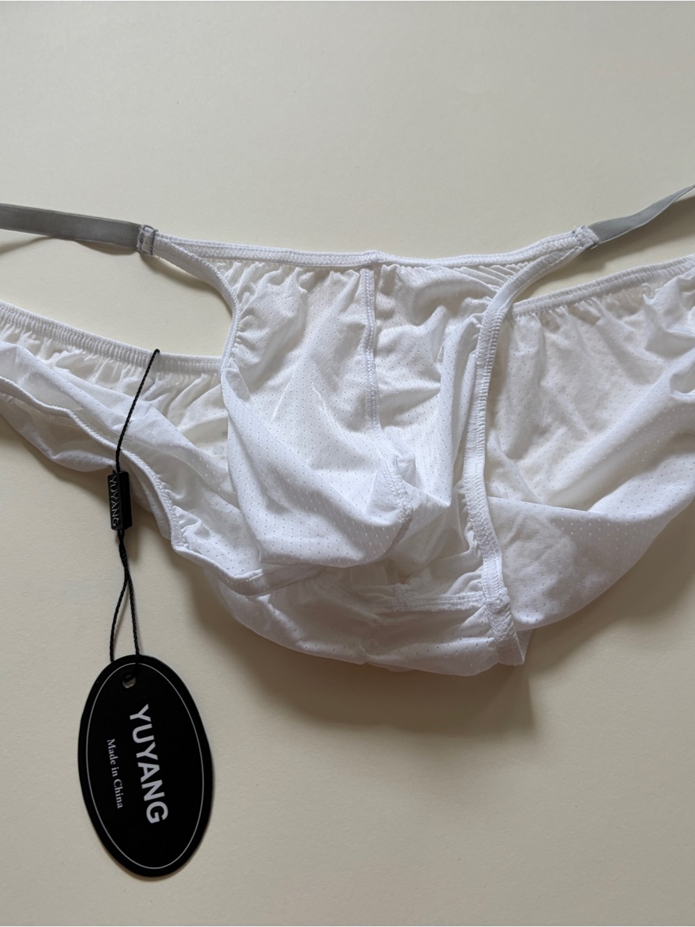 YUPANG Men’s White Breathable Briefs with Supportive Pouch